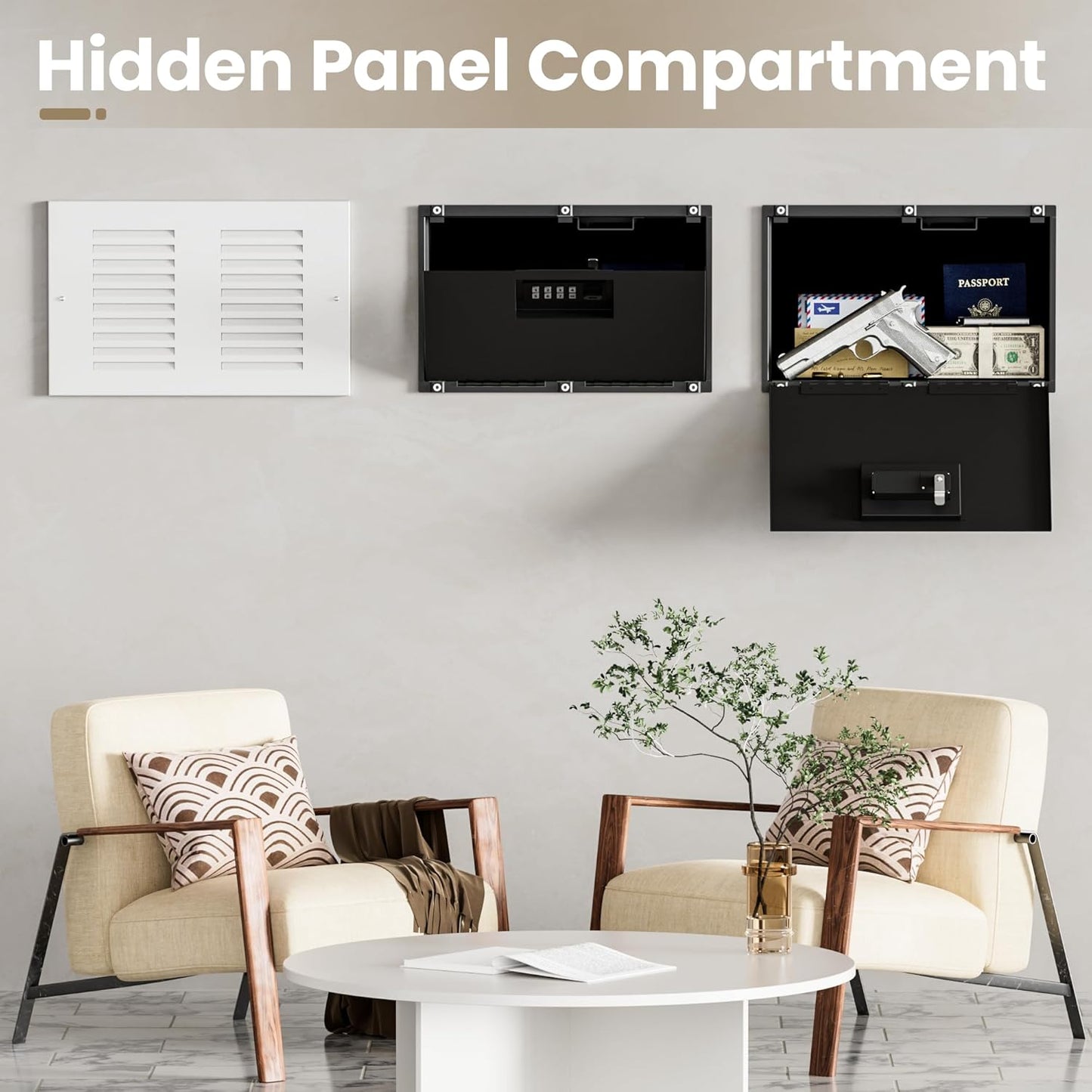 Mboko Electronic Hidden Wall Mount Safe With Air Vent Cover