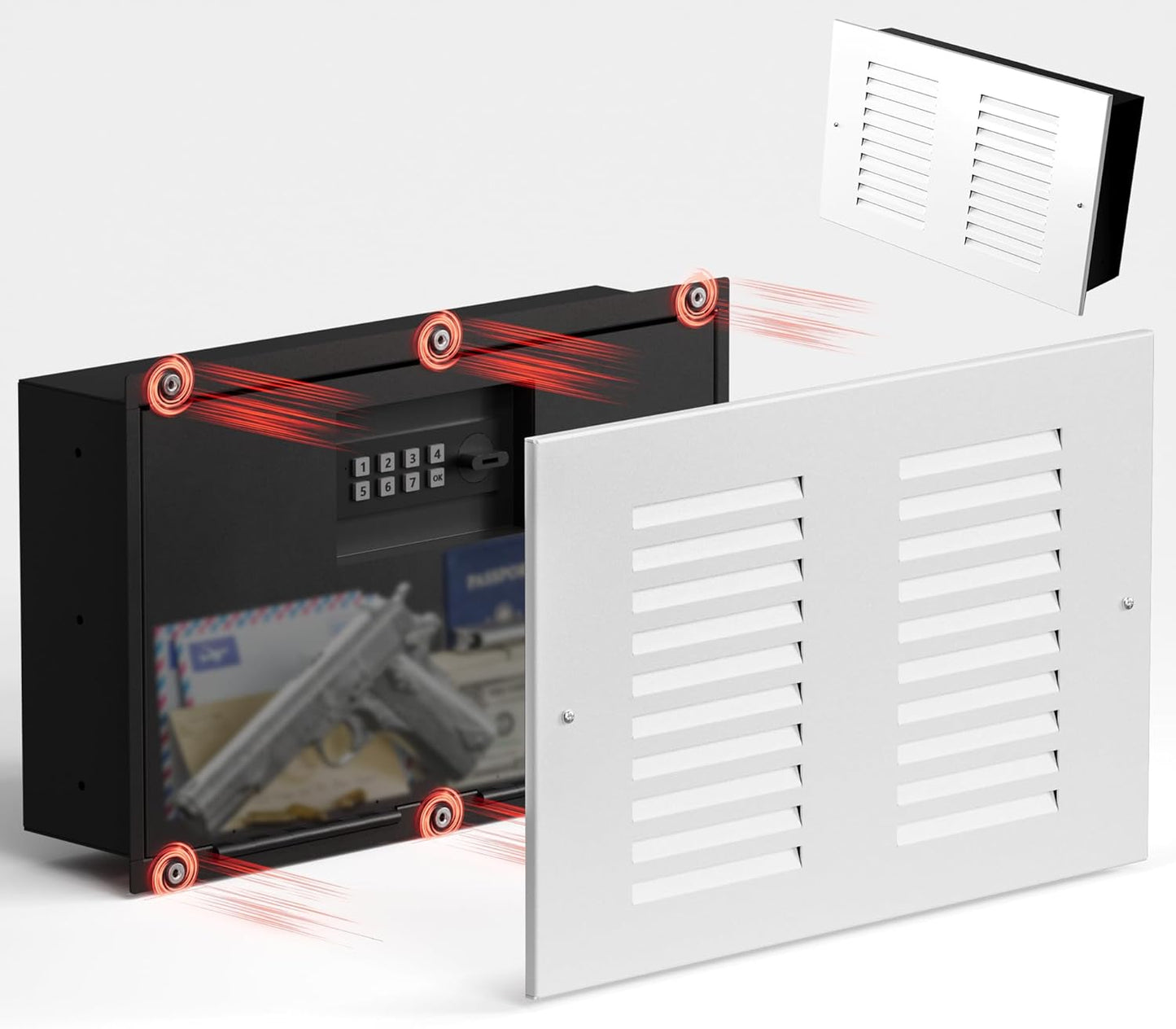 Mboko Electronic Hidden Wall Mount Safe With Air Vent Cover
