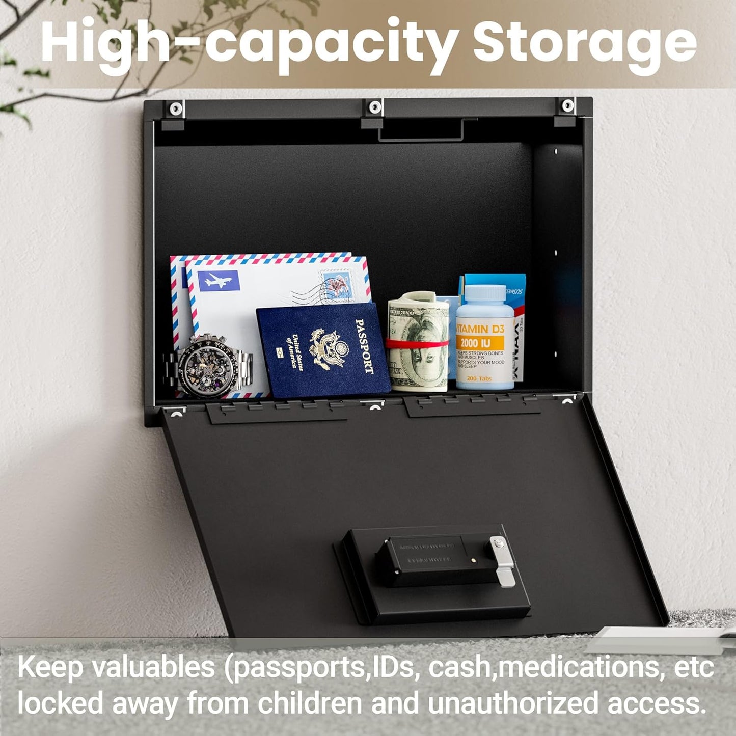 Mboko Electronic Hidden Wall Mount Safe With Air Vent Cover