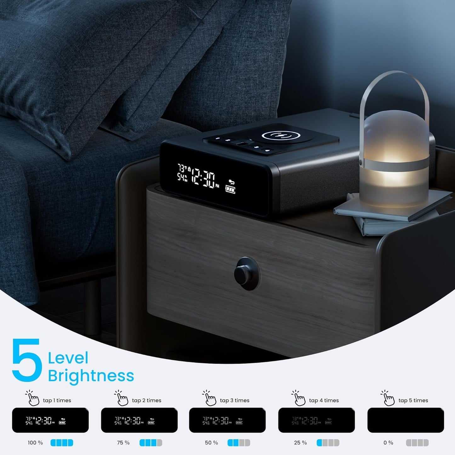 Mboko Biometric Discreet Gun Safe with 12-Hour Time Clock Display
