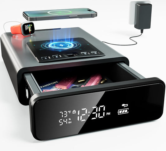 Mboko Biometric Discreet Safe with 12-Hour Time Clock Display