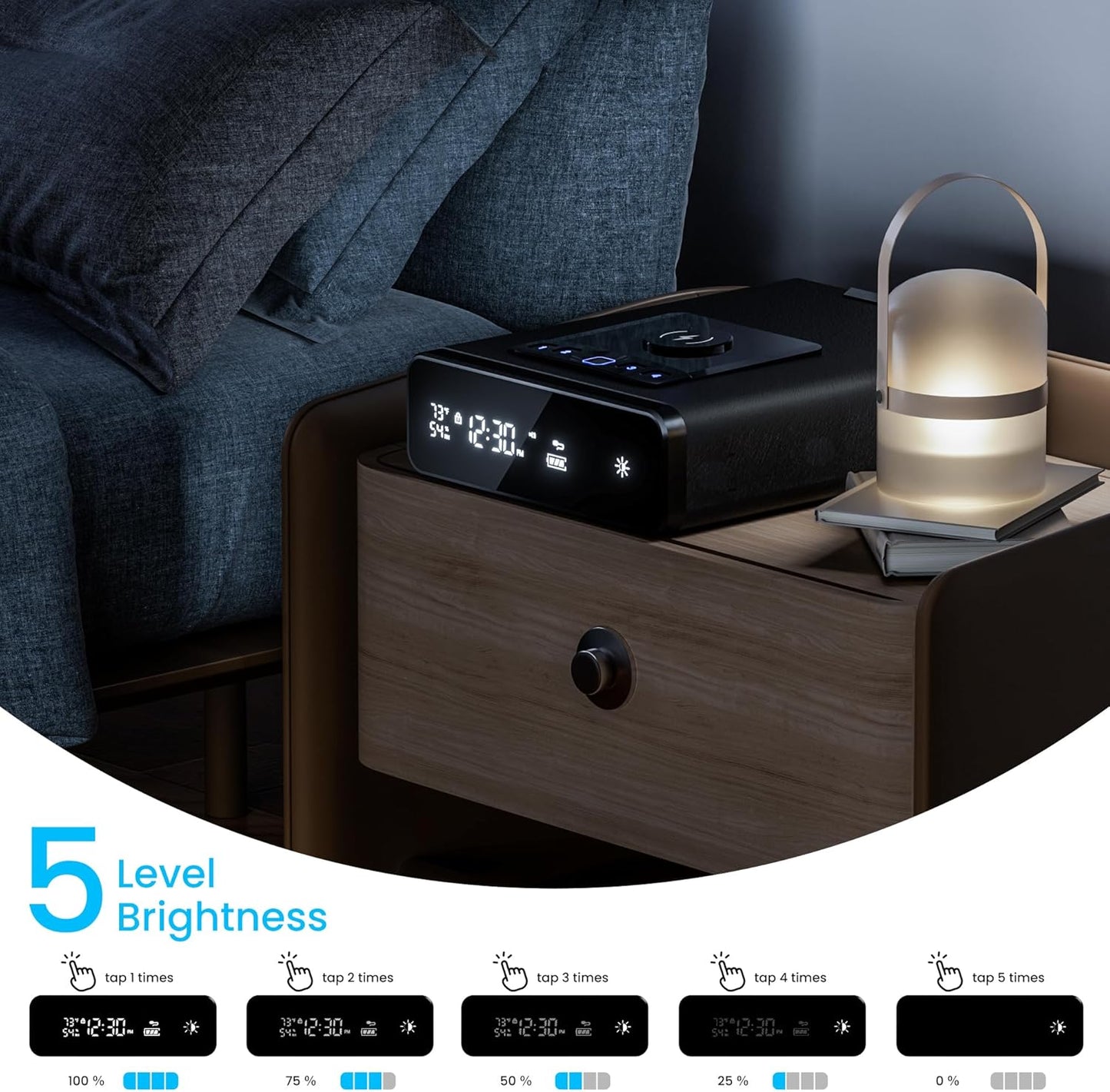 Mboko Biometric Discreet Safe with 12-Hour Time Clock Display(Black)