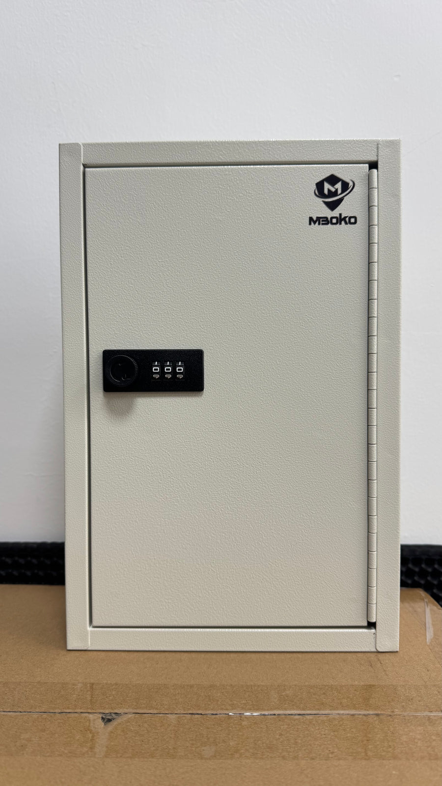 Key Lock Box with Code, Key Box Wall Mount with 40 Key Tags & Hooks for Home, Office, Resttable Combination Lock (Beige, 40 Keys)